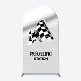 Aperturee - Black White Flag Race Competition Arch Backdrop Kit